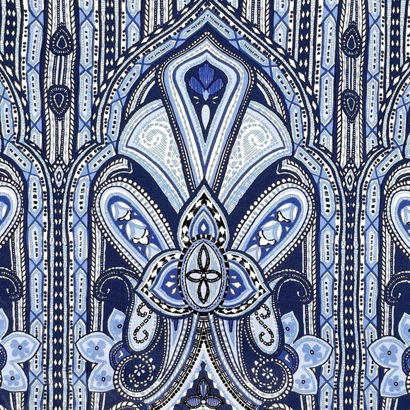 J.McLaughlin Casey Dress Size XS Paisley & Stripes Blue White Above the Knee EUC - Picture 4 of 8